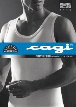 Vogatore Uomo Canotta Spalla Larga Filo Di Scozia Cagi Art.1111