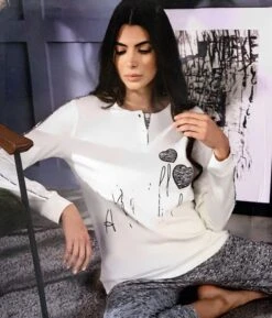 Pigiama Donna 100% Cotone Caldo Pesante Oronero 1151