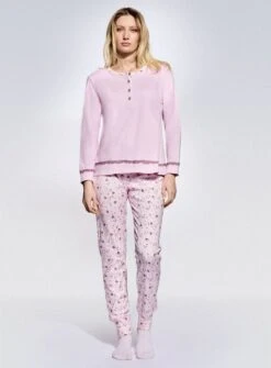 Pigiama Donna 100% Cotone Caldo Interlock Infiore 2046
