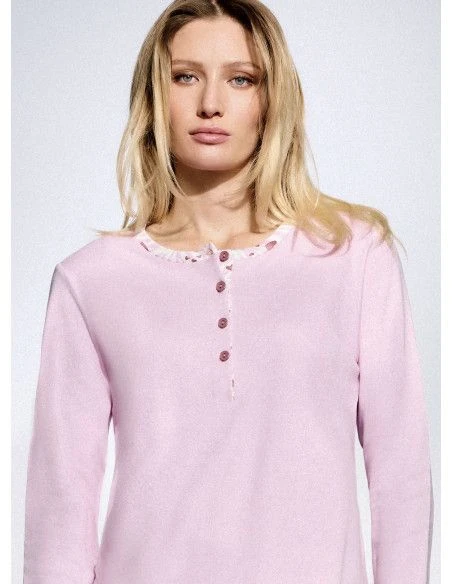 Pigiama Donna 100% Cotone Caldo Interlock Infiore 2046 3 Pigiama Donna 100% Cotone Caldo Interlock Infiore 2046 - immagine 3