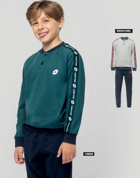 Pigiama Bambino Lungo Cotone Jersey Lotto 4170 Outlet 1 Pigiama Bambino Lungo Cotone Jersey Lotto 4170 Outlet