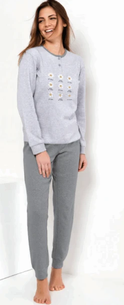 Pigiama Donna Lungo 100% Cotone Jersey Il Granchio Lady 421 Special Price