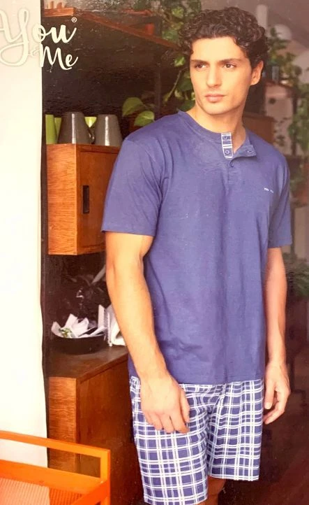 Pigiama Uomo Corto 100% Cotone You & Me 635 1 Pigiama Uomo Corto 100% Cotone You & Me 635