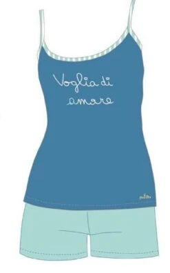 Pigiama Donna Corto Canottiera 100% Cotone You & Me 658 5 Pigiama Donna Corto Canottiera 100% Cotone You & Me 658 -Intimo Bello Negozio 658 v