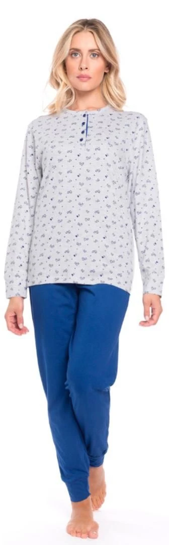 Pigiama Donna Manica Lunga 100% Cotone Karel 8047 1 Pigiama Donna Manica Lunga 100% Cotone Karel 8047