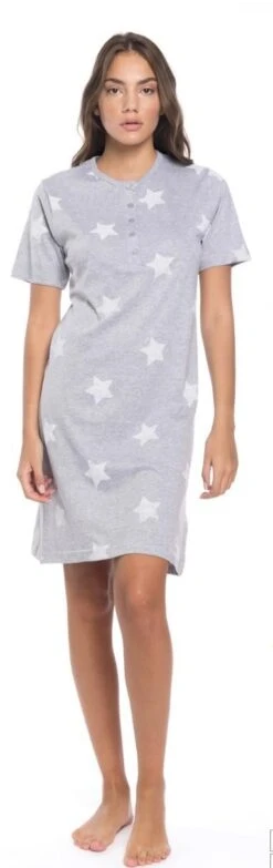 Camicia Da Notte Mezza Manica 100% Cotone Karelpiu' 8105