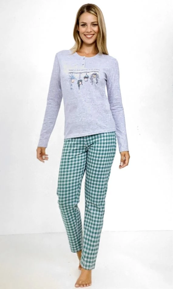 Pigiama Donna Lungo 100% Cotone Jersey Il Granchio Lady 415 1 Pigiama Donna Lungo 100% Cotone Jersey Il Granchio Lady 415