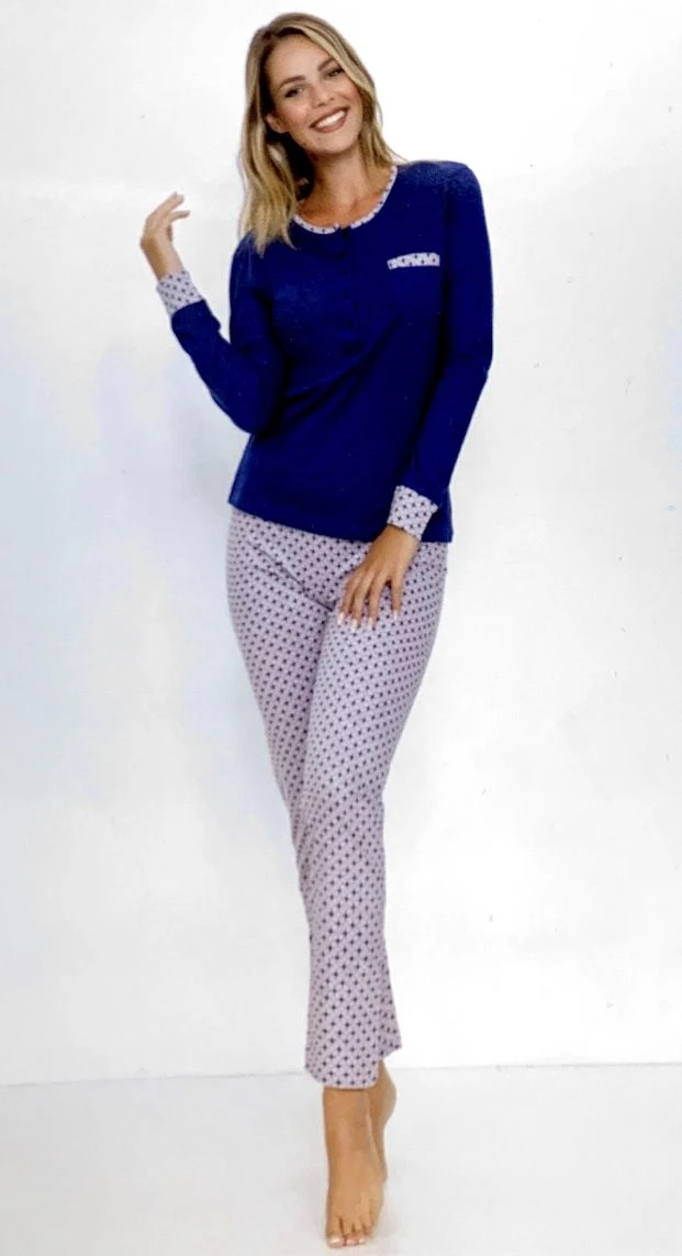 Pigiama Donna Lungo 100% Cotone Jersey Il Granchio Lady 418 1 Pigiama Donna Lungo 100% Cotone Jersey Il Granchio Lady 418