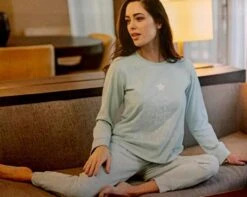 Pigiama Donna Fila 4068 Cotone Caldo Invernale -Intimo Bello Negozio b4067