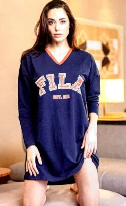 Abito Casa Maxi Maglia Donna Fila 4072 Cotone Pesante Invernale -Intimo Bello Negozio b4072