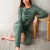 Tuta Casa Donna Cotone Pesante Jadea Home 5159 -Intimo Bello Negozio verde